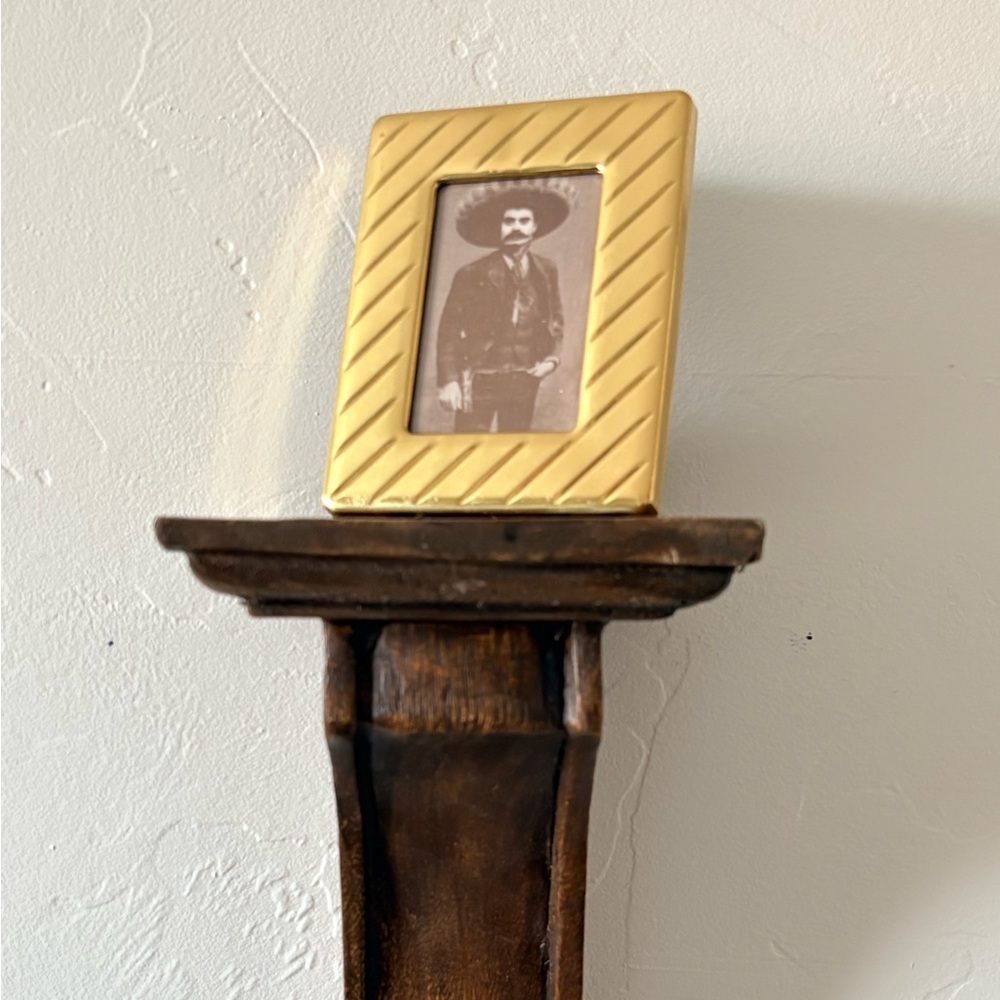 Vintage Small “Pancho Villa” Portrait With a Brass Frame